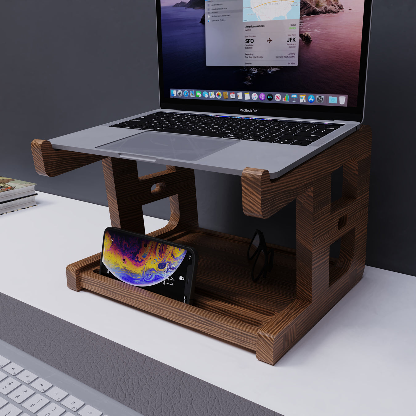 laptop holder and desk organizer