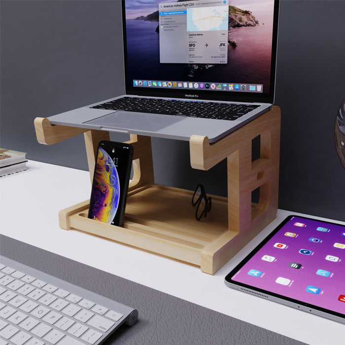 laptop stand with phone holder