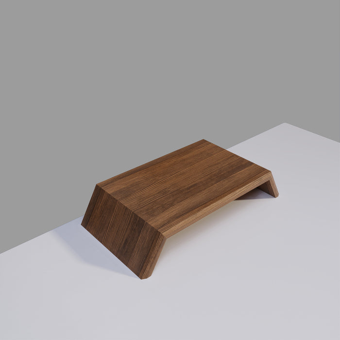 wooden monitor and laptop stand