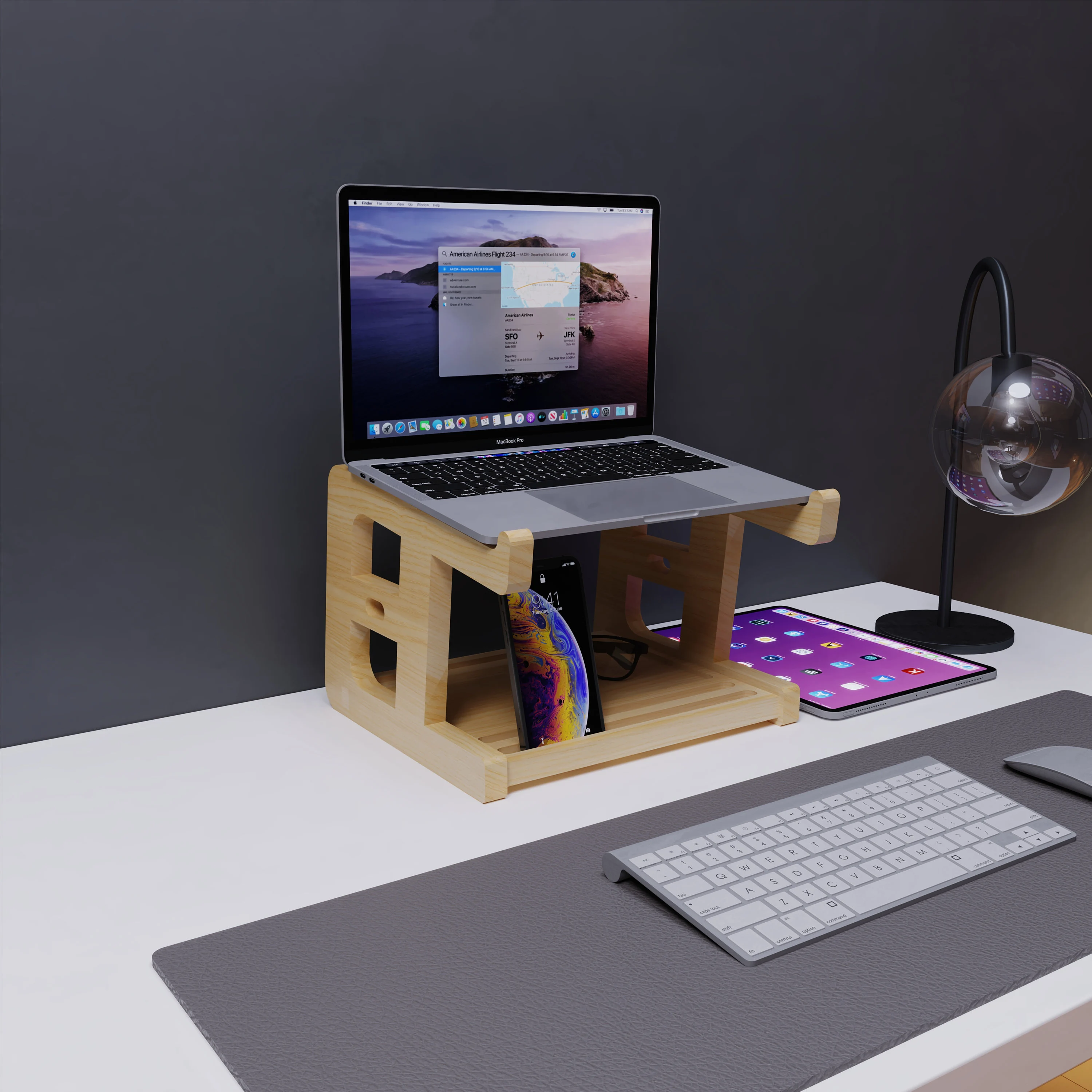 Laptop Stand with Phone Holder, Desk Organizer - Image 4